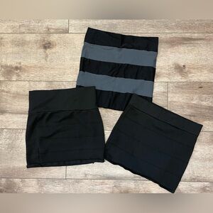 3 Form Fitting Mini Skirts. All in Great Condition. All Size Large.